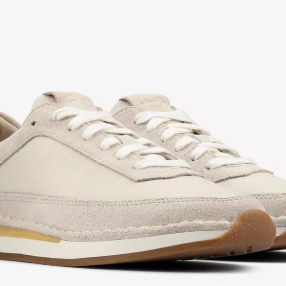 Clarks CRAFT RUN LACE WHITE SUEDE - Picture 2 of 6